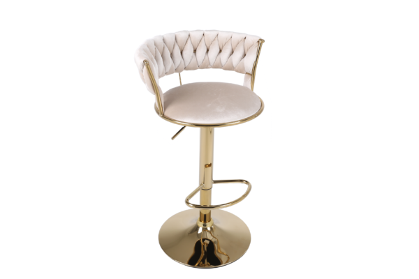 Camelia Cream & Gold Bar Stool - ASR Interiors