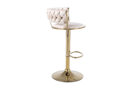 Camelia Cream & Gold Bar Stool - ASR Interiors