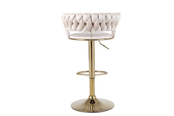 Camelia Cream & Gold Bar Stool - ASR Interiors