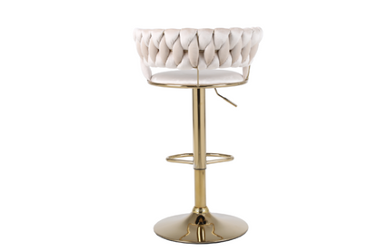 Camelia Cream & Gold Bar Stool - ASR Interiors