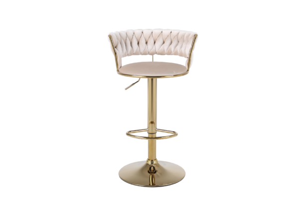 Camelia Cream & Gold Bar Stool - ASR Interiors