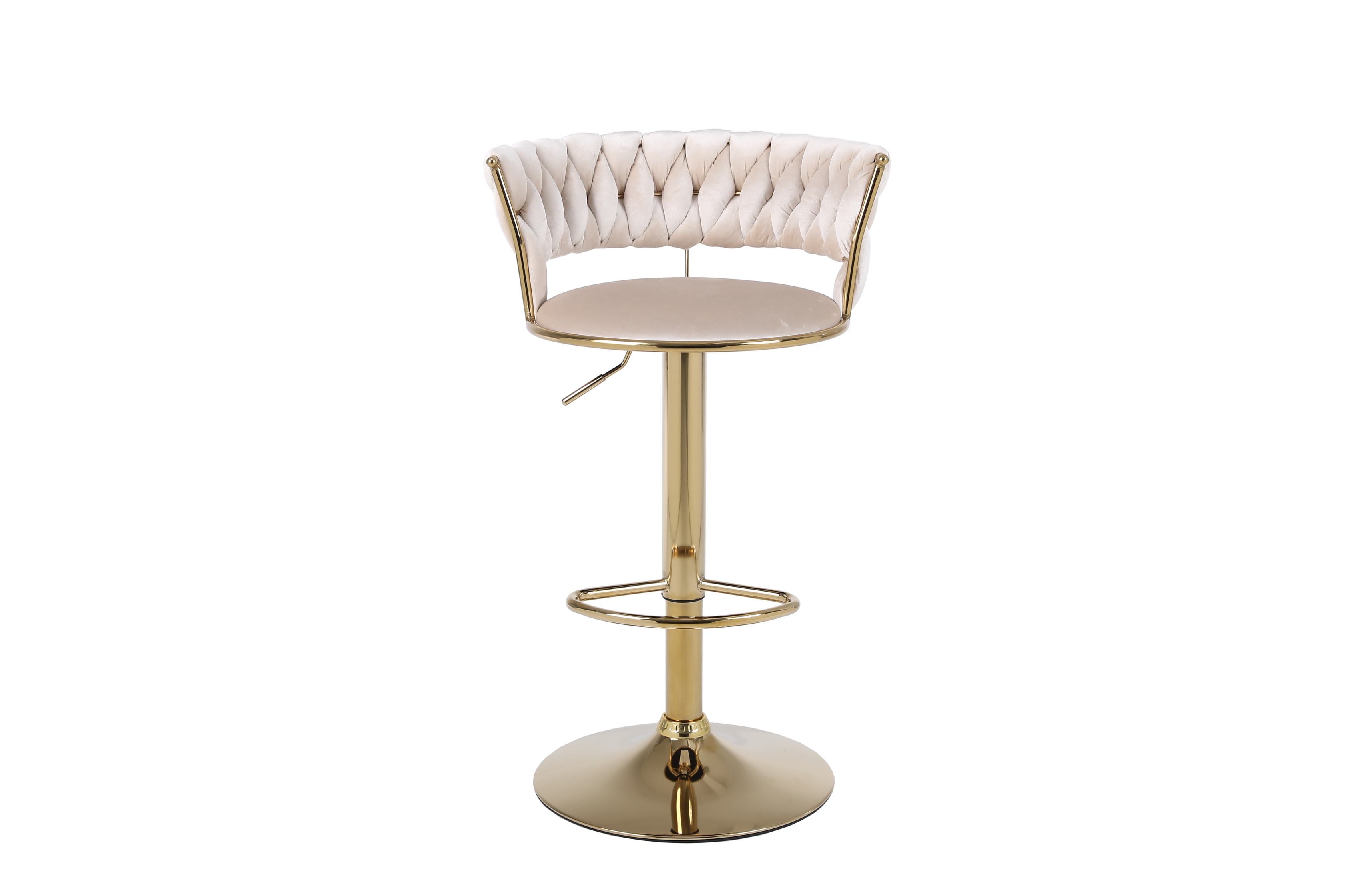 Camelia Cream & Gold Bar Stool - ASR Interiors