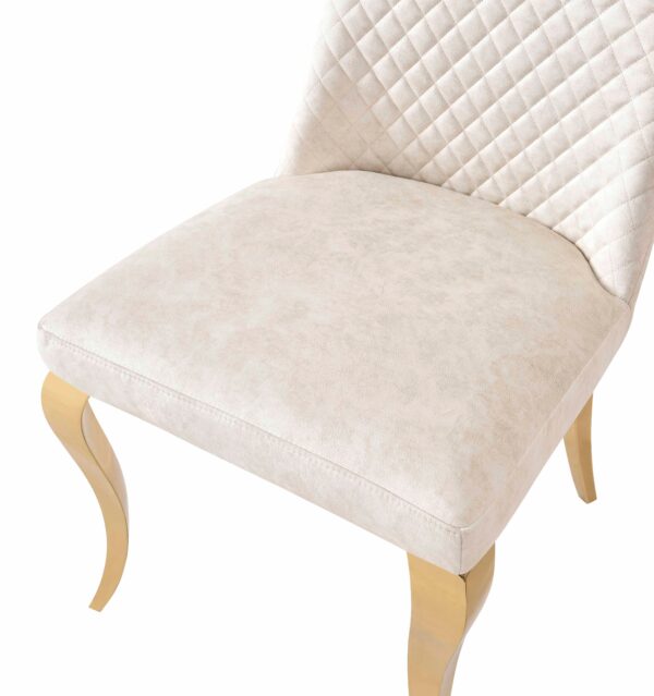 Roxby Cream & Gold Dining Chair - ASR Interiors
