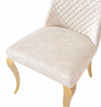 Roxby Cream & Gold Dining Chair - ASR Interiors